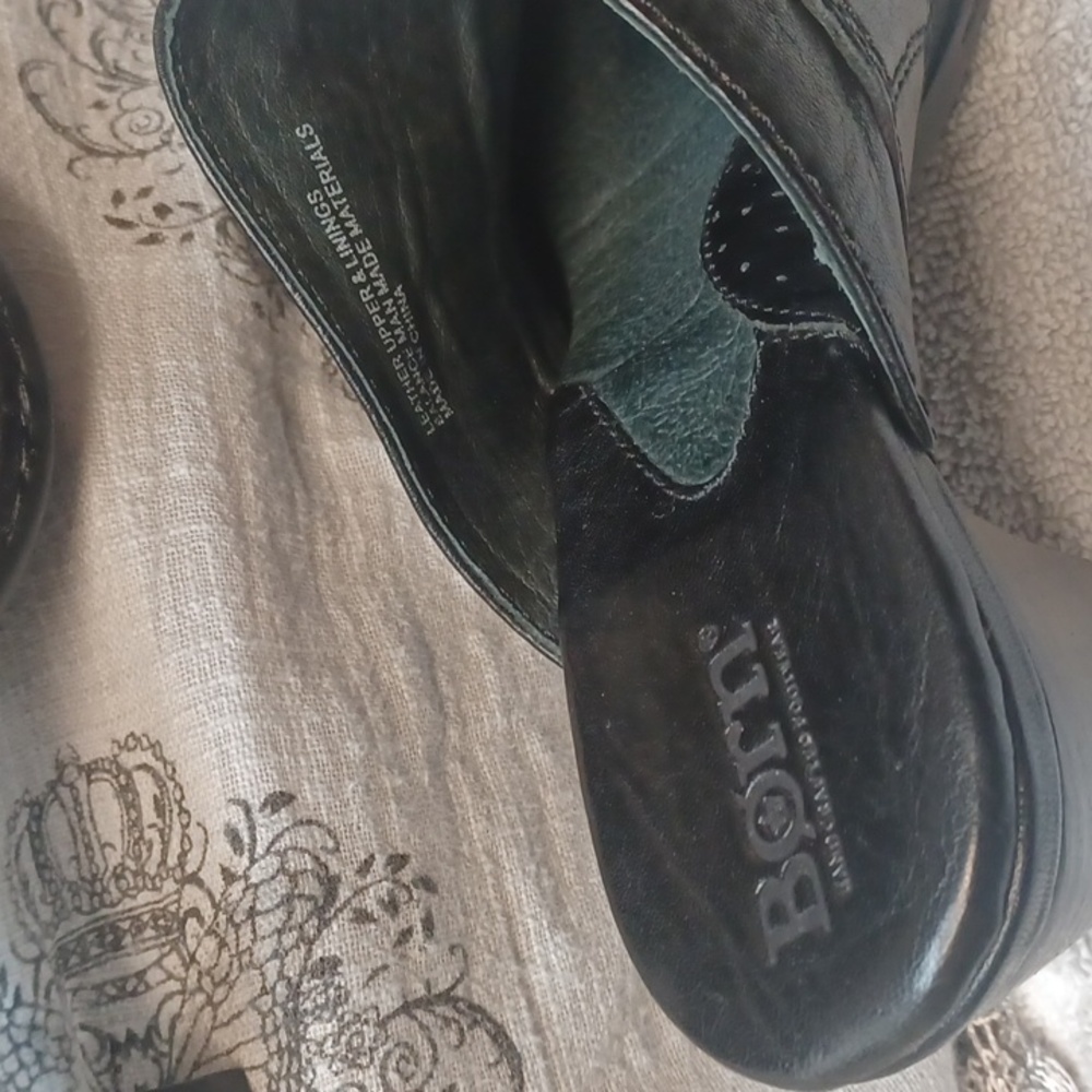 born. Women's Black Heeled Mules Size 6 - Picture 4 of 14